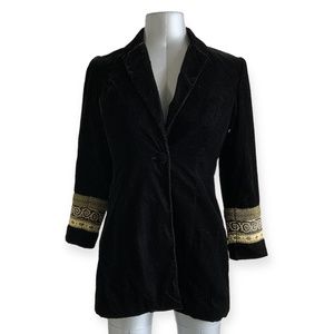 Coldwater Creek Vintage Woman’s Black Velvet Blazer Jacket Made in USA size 4P